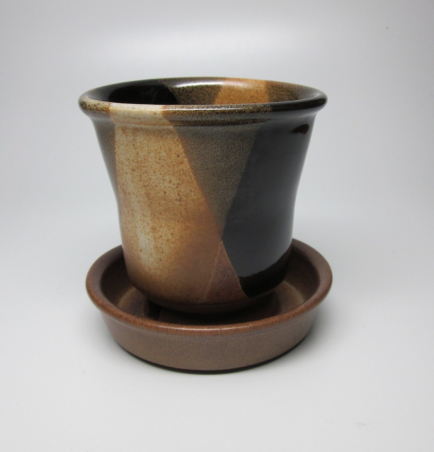 Pottery Craft Stoneware Flower Pot - in the style of Robert Maxwell