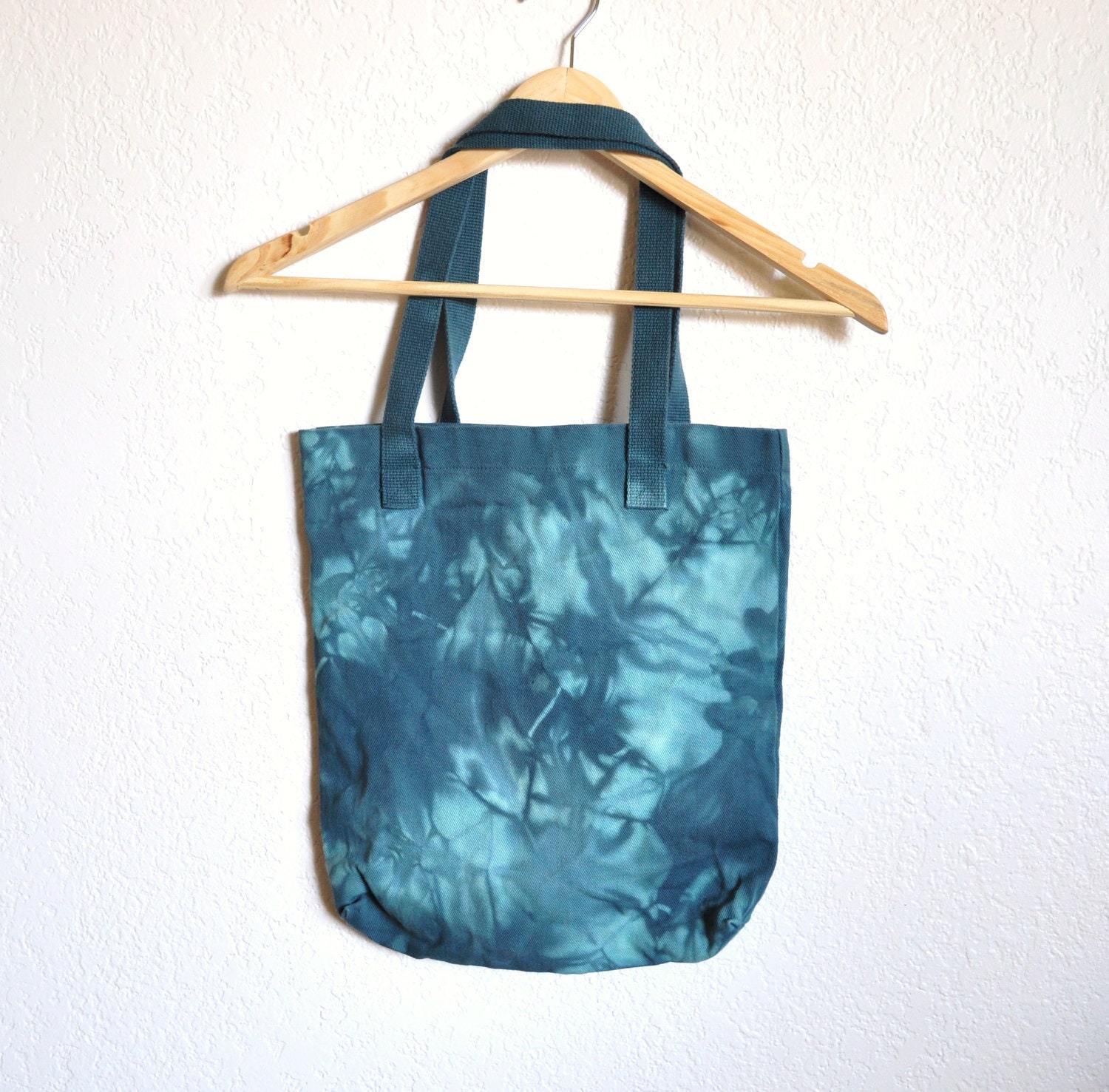 Emerald and Teal Cotton Tote Bag - On Sale