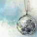 Moon Necklace. Sterling Silver Chain. Full Moon Jewelry. Small Double Sided Pendant