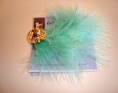 Light Turquoise Feather Hair Clip - LuDesignsCreations Light Turquoise Feather Hair Clip - LuDesignsCreations