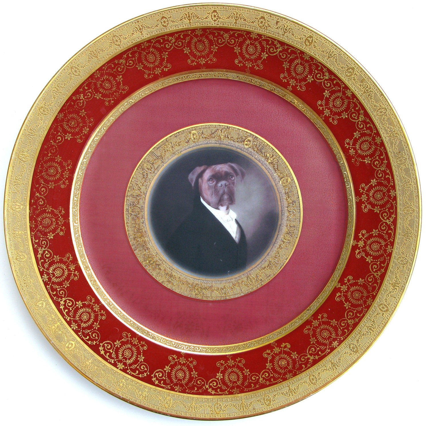 Portrait of Brutus the Boxer - Altered Antique Plate