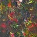 Original Acrylic Abstract Antique Pedals Painting Fine Art in White Mat.
