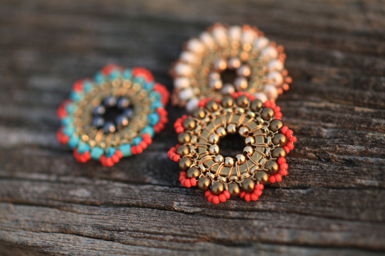 SALE - Bloom Necklace - Mayan - Pendant, Necklace, Handmade, Beadwork, Gifts, Weddings, Bridal Accessories