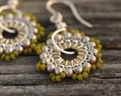 SALE - Mini Bloom Earrings - Pear - Jewelry, Earrings, Drop Earrings, Bridal Accessories, Wedding, Beadwork, Dangle, Handmade