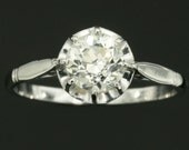 Fine vintage diamond engagement ring French wedding jewelry