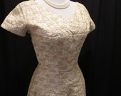 Vintage - Mad Men - Ivory Cocktail embroidered wedding Dress