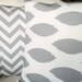 Chevron Pillows Decorative Pillows Accent Pillows Throw Pillow Cushion Covers Gray White Zig Zag TWILL BOTH SIDES  - Pair of Two 18 x 18