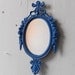 Oval Mirror in Small Vintage Periwinkle Blue Frame