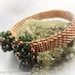 Green Quartz Copper Wire Woven Cuff Bracelet