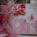 8X8 Chipboard and Card Stock Baby Girl Mini Album, Journal.  Cottage, Shabby Chic.  ECS