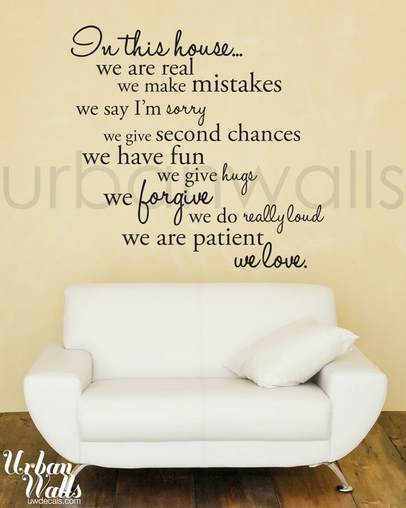 Vinyl Wall Decal Sticker Art, In this house