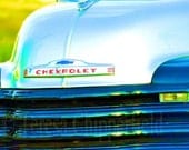 Vintage Chevrolet Truck - "CHEVY" Fine Art Photography - 8 x 12 Digital Photo Print - Classic, Shiny, for Guys, Wall Art, Home Office Decor