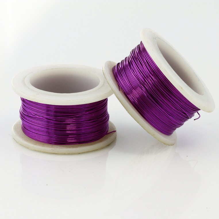 26 Gauge Amethyst - Enamel Copper Wire - 15 yard spool.