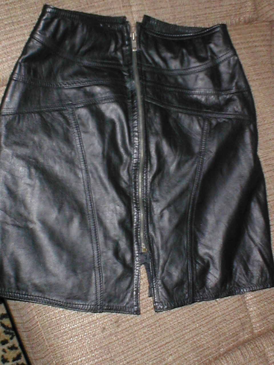 Vintage Black Leather Skirt sz12
