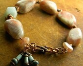 Sunstone Nugget Bracelet Chunky Rustic Copper OOAK