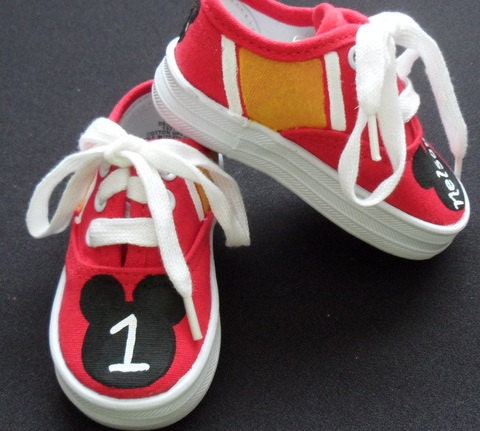 Personalized Mickey Mouse Hand Painted Children's Shoes