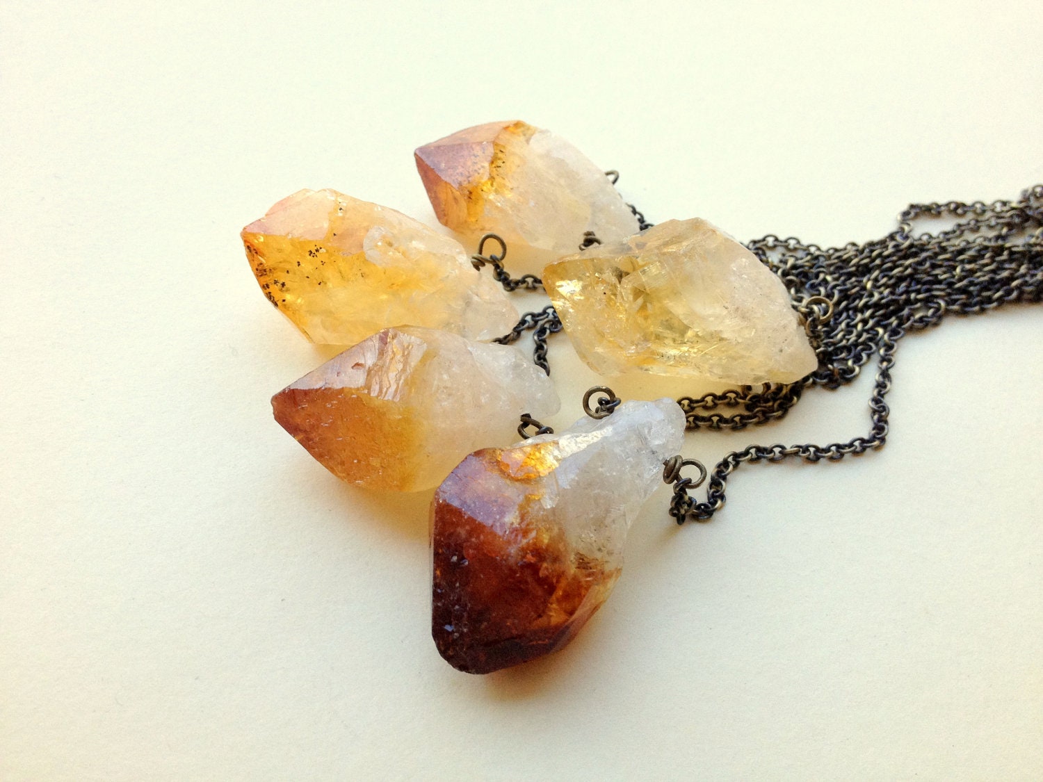 Large Raw Citrine Necklace
