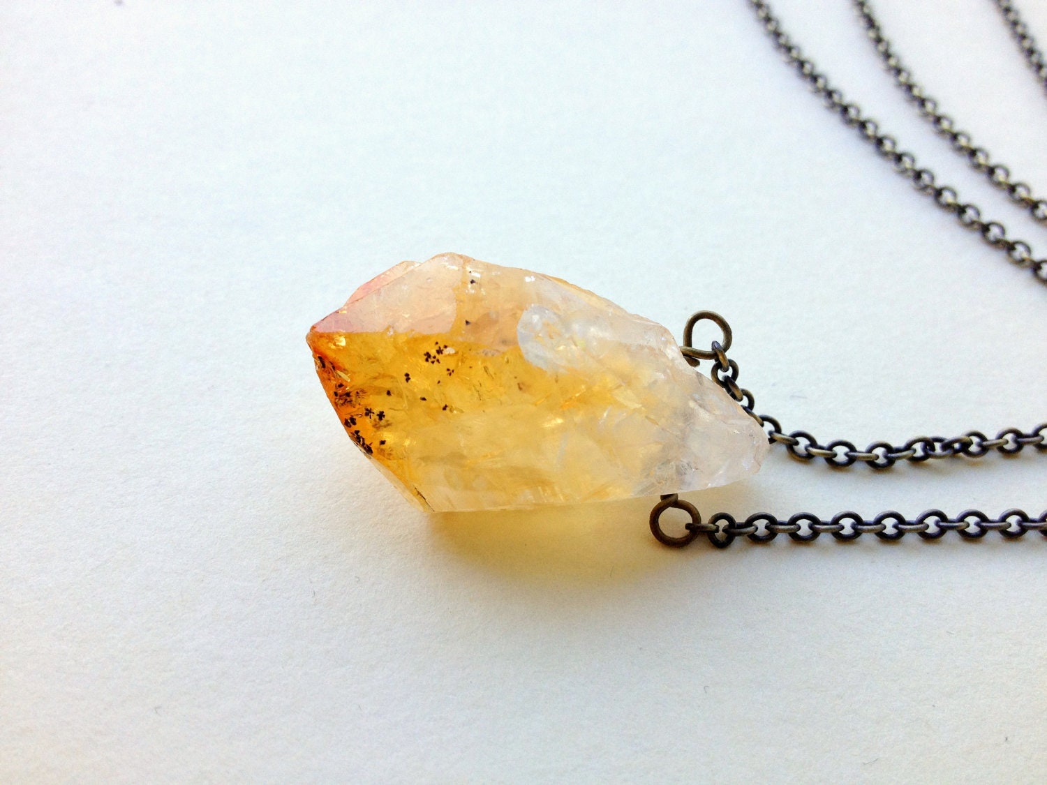 Large Raw Citrine Necklace