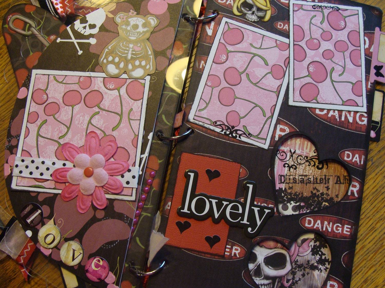 Premade "Hold onto your Hearts Boys..." 12x7 Mini Punk Scrapbook Album