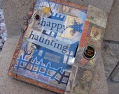 Pre-made Handmade 2  in 1 Scrapbook Mini Paper Bag Photo Album "Happy Haunting"