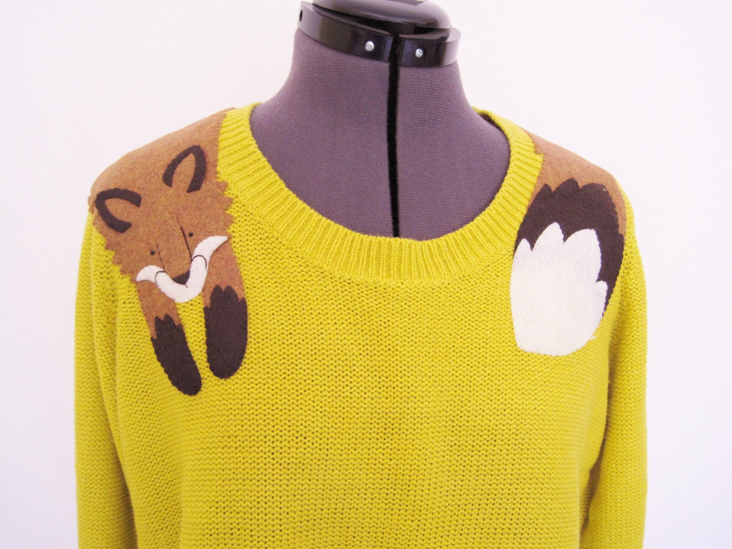 Reserved Listing for 'julyinizan', Wrapped Raccoon Crop Sweater in Sunflower Yellow