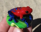 Excidobates Ooophaga - Strawberry Poison Dart Frog Glass Collectible Sculpture Bead - SRA