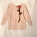 Shabby Chic Embellished T-shirt Tan Heather and Dusty Rose Nature's Corsage