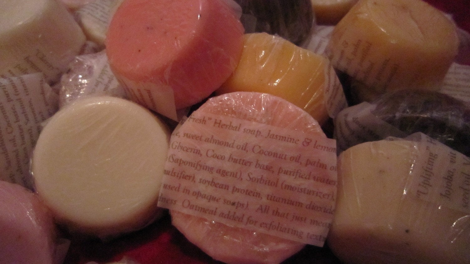 Handmade Herbal Soap Sample- Orange- peppermint- Rose- Lavender- lemongrass