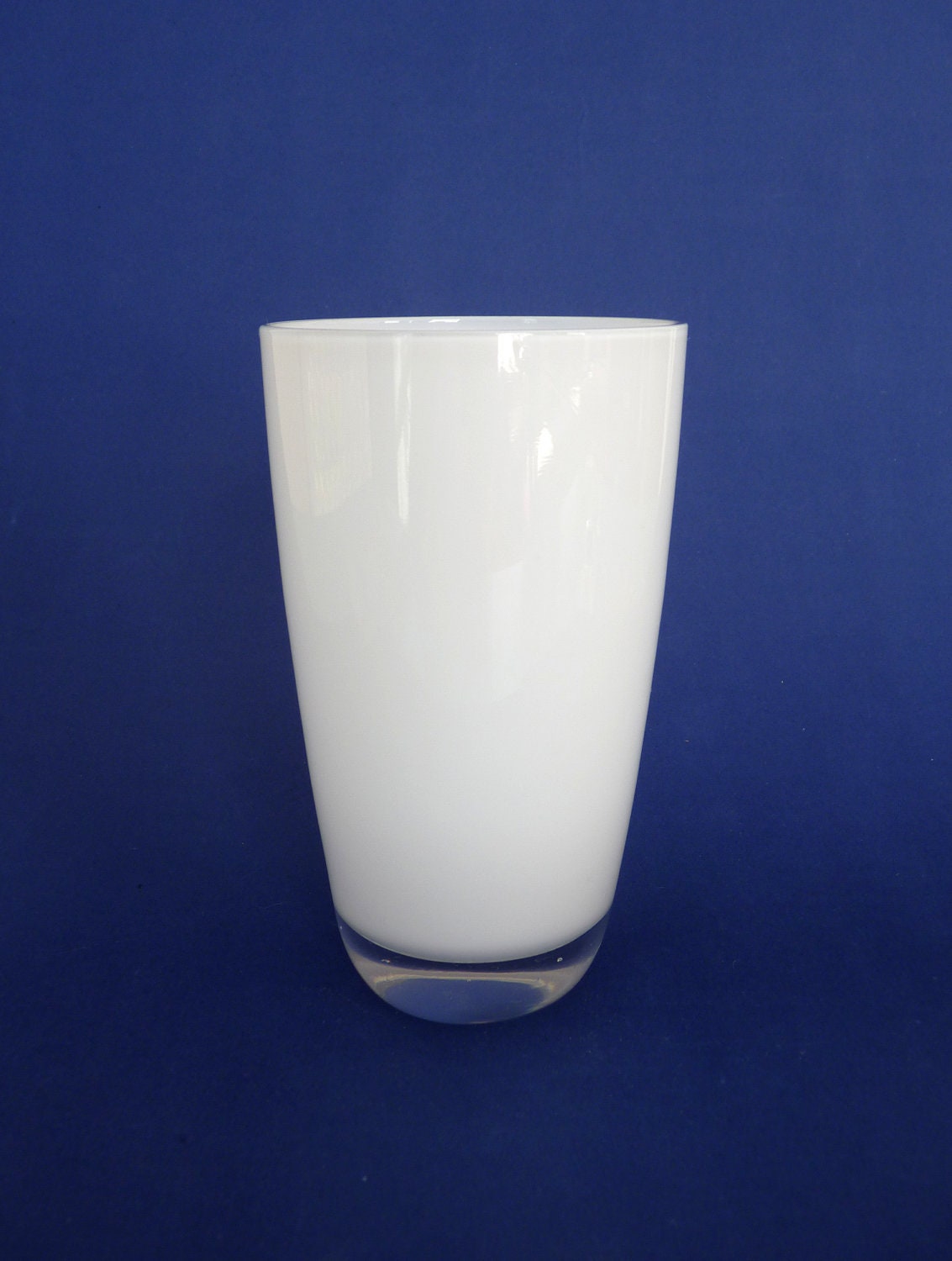 White Cased Glass Vase