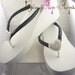 Bridal Flip Flops Wedge Rhinestone Heart Bling Ivory White Satin Bride Wedding Ribbon Bow, Great for brides, bridesmaids