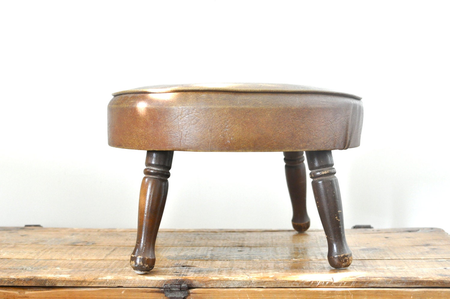 Vintage Retro Vinyl Foot Stool