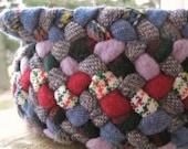 Colorful Wool Braided Basket from recycled wool