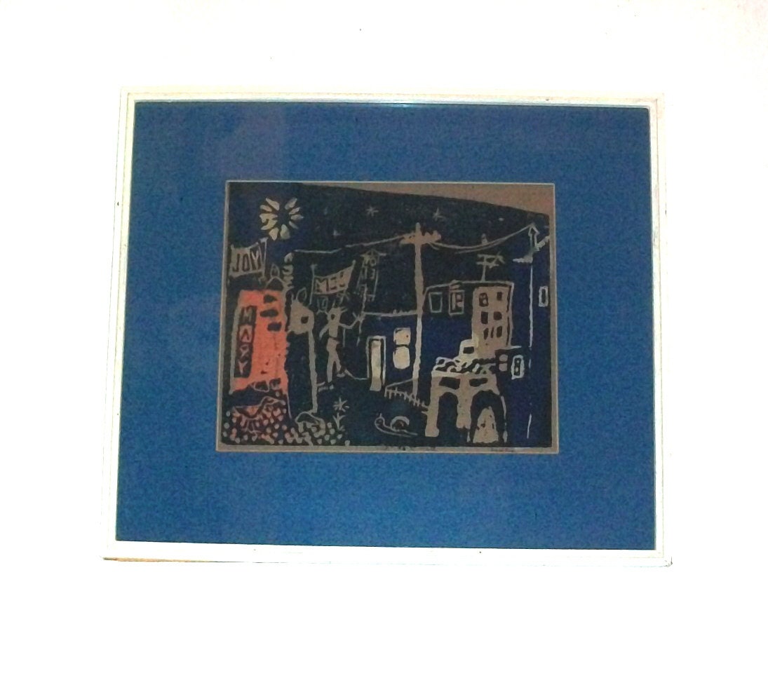 JOY -1955 - Linocut - Collage by MarKham - Student of Sister Mary Corita (Kent), Immaculate Heart College in Los Angeles