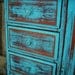 Jewelry Box Turquoise Distressed Wooden Large