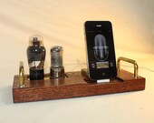 iPhone Dock - iPod Dock - Charger and Sync Station - Choose New Plug or 30 Pin - Tube Model DeLuxe 2 - Oak - steampunk