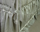 Tailored Crib Bedding in Washed Linen/Gathered Crib Skirt Option