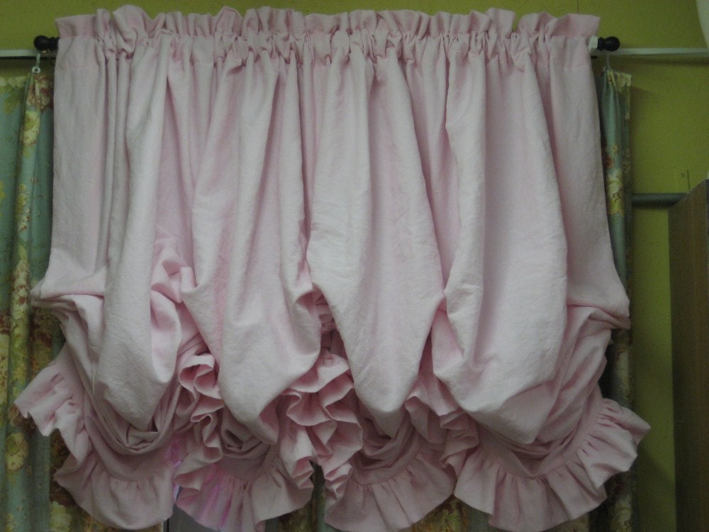 Linen Balloon Shade for Single Window-Lined With Drapery Lining---