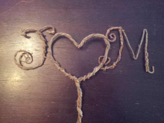 Monogram Wedding Cake Topper - Rustic Love Tree Leaves  Fall Autumn Wedding Natural Branch Vine Initials Personalized