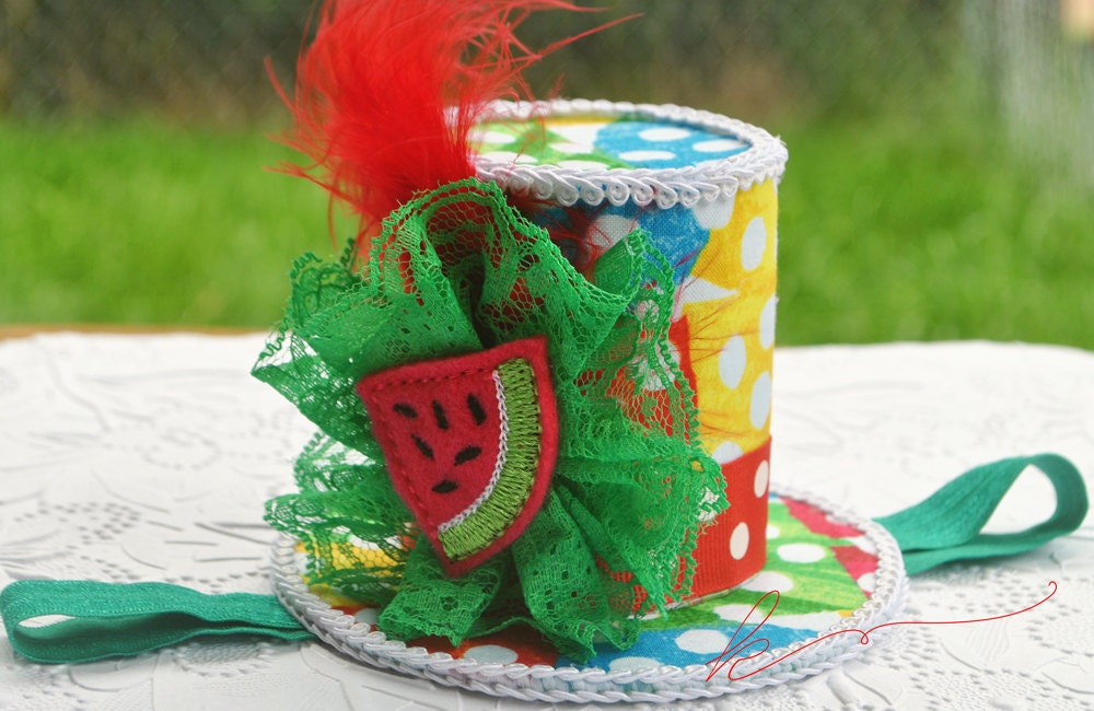 Hungry Caterpillar Themed Mini Top Hat Fascinator Headband-Custom sizing for all ages