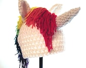 Rainbow Unicorn Hat Crocheted LGBT or Child's Hat Rainbow Brite