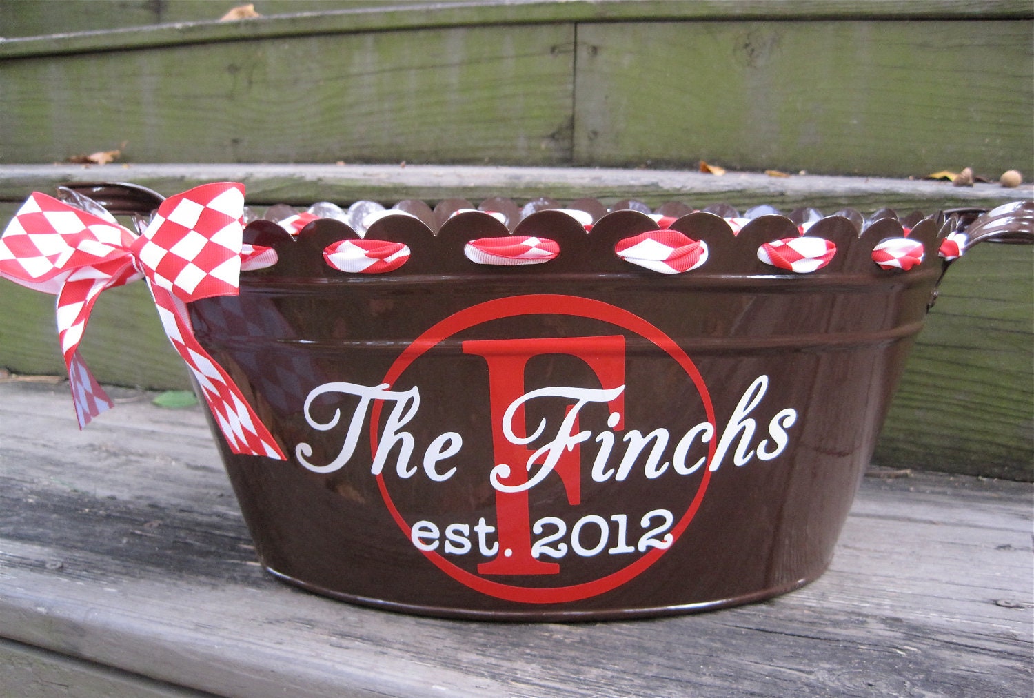 Personalized metal tub/ beverage bucket-assorted colors available