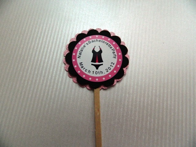 Bachelorette Personalized Cupcake Toppers