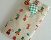 iPhone Fabric Case/ iPod Touch Case/ iphone Padded Sleeve/ iphone pouch - animals party
