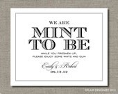 Mint To Be - Printable Wedding Poster, Table Sign or Guest Book Sign by Flair Designery Il_170x135