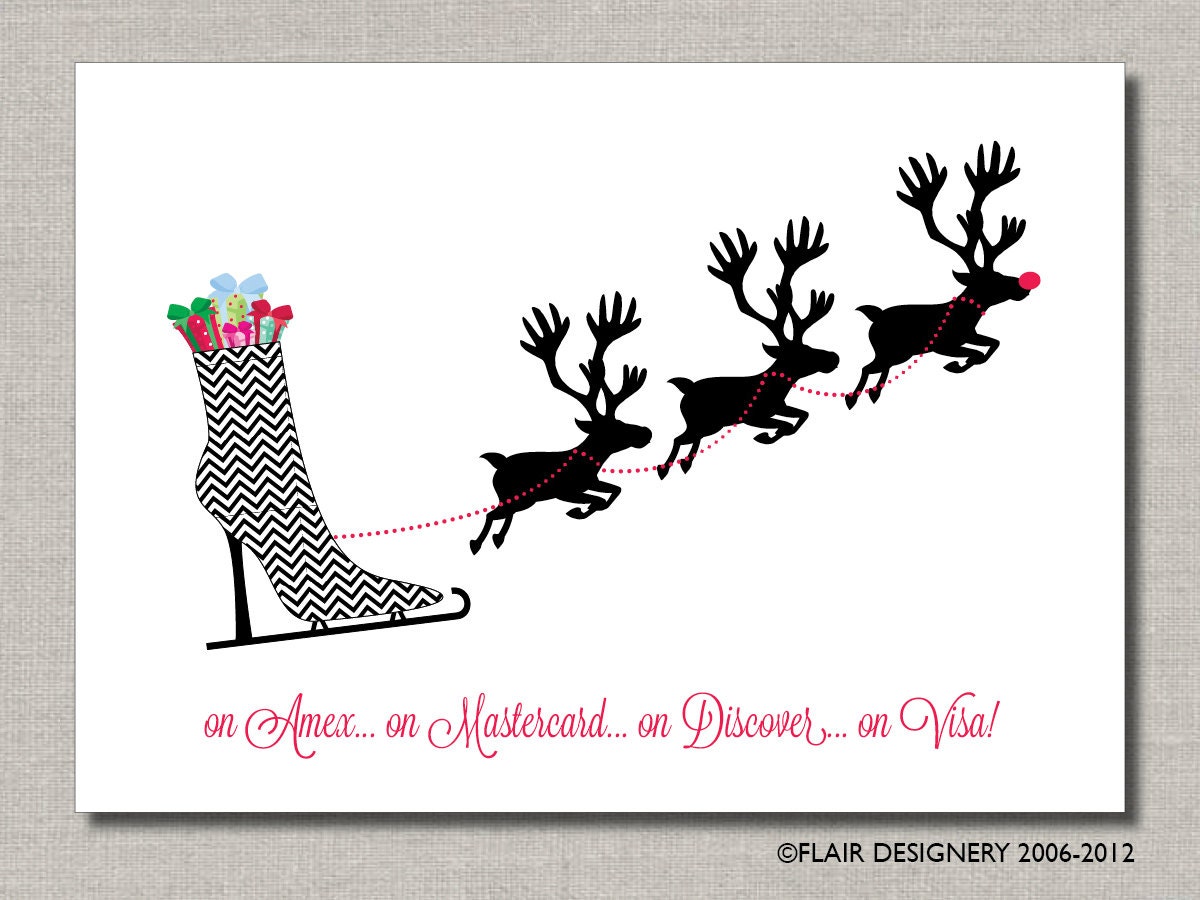 Fancy Boot Holiday Greeting Card - As Seen in PEOPLE STYLE WATCH - Set of 12 - by Flair Designery Il_170x135