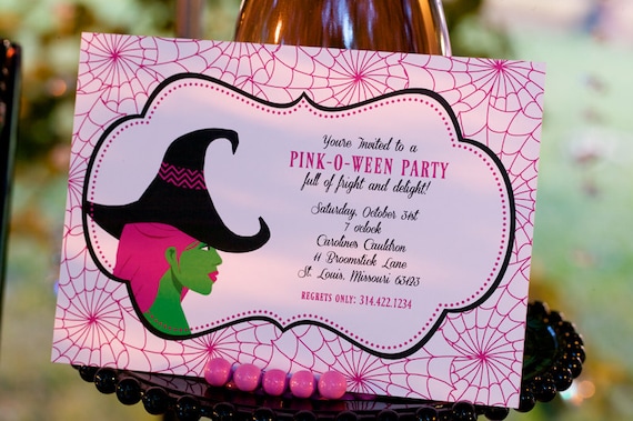 Real Witches Wear Pink - PINK-O-WEEN - Printable Invite by Flair Designery as seen on Hostess with the Mostess Il_570xn