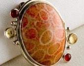 Funky Citrus Sterling Silver Pin