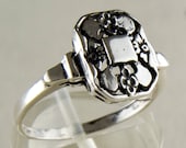 Flower Box Sterling Silver Ring