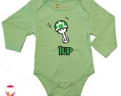 1 UP magic mushroom mario baby onesie