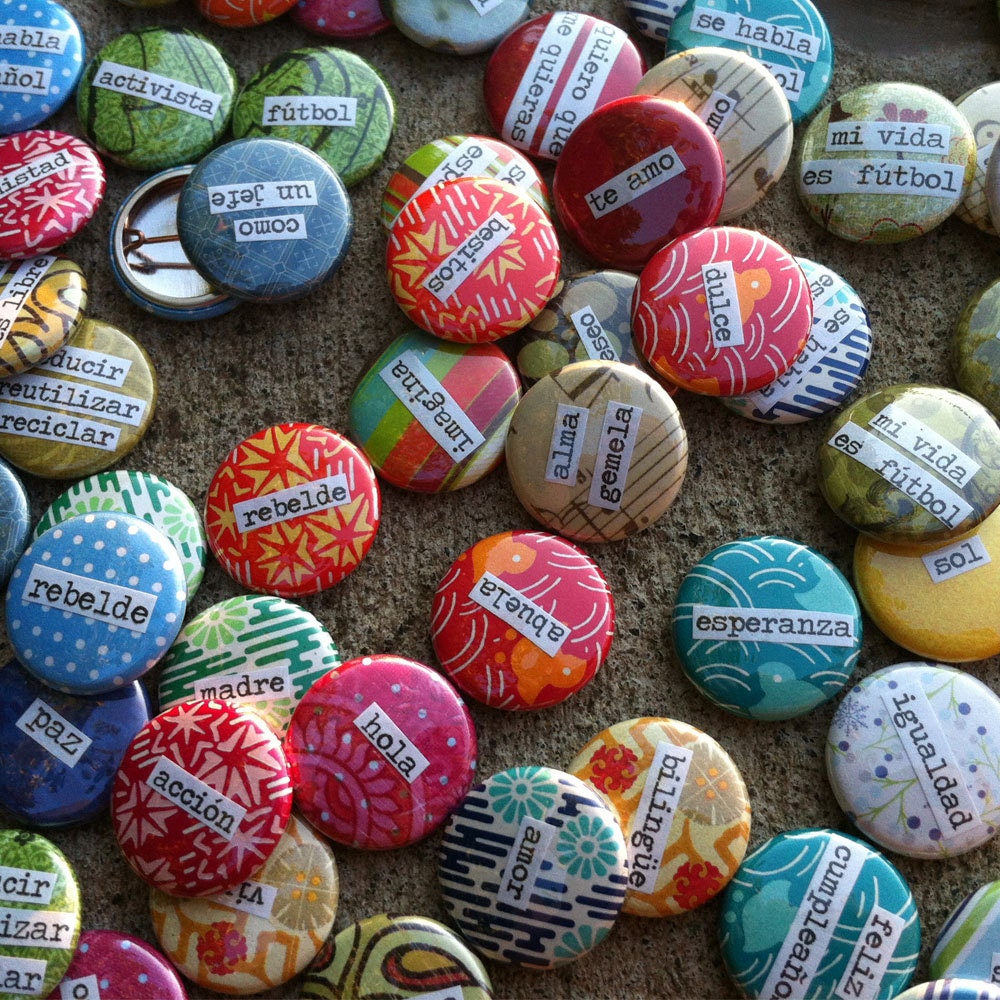 Palabras Españolas - Spanish Words Pinback Button 10 pack